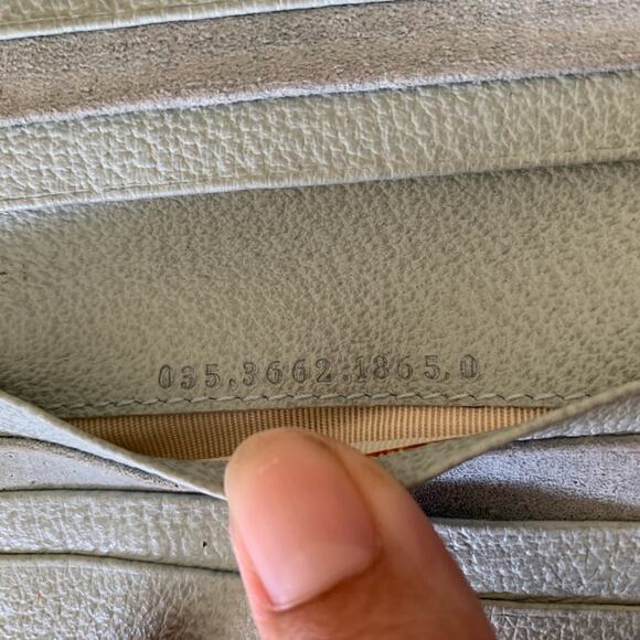 Gucci Baby Blue Leather Bamboo Bi Fold Folding Wallet - Picture 7 of 8